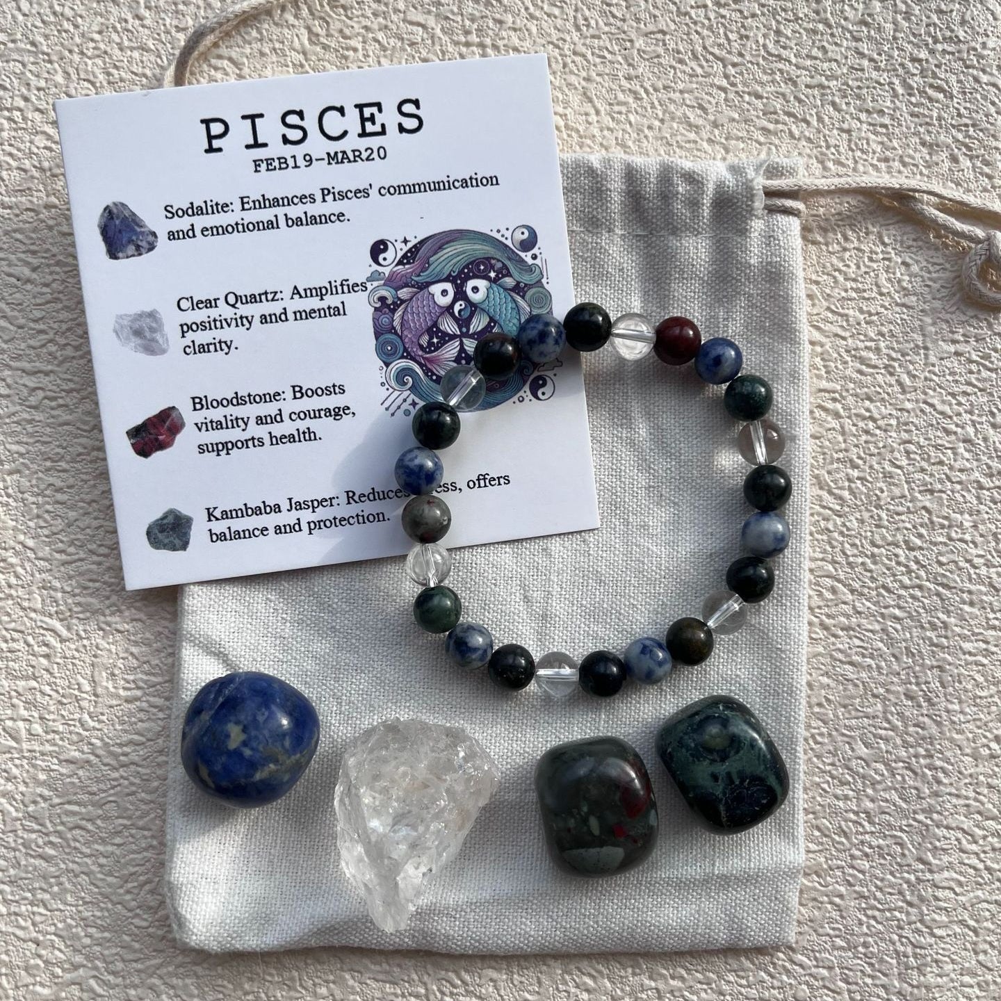 Pisces Birthstone Bracelet Set