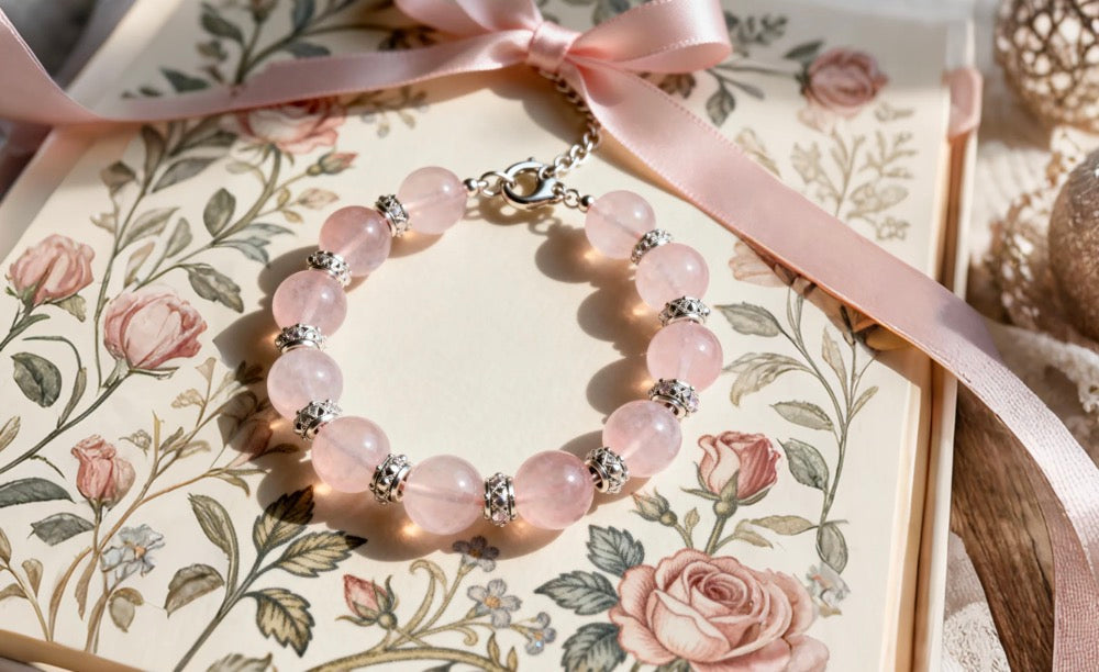 Rose-Quartz-Bracelet-The-Symbol-of-Love-and-Emotional-Healing LumeChing - Online Luck & Fashion Crystals Store - healing crystal bracelet