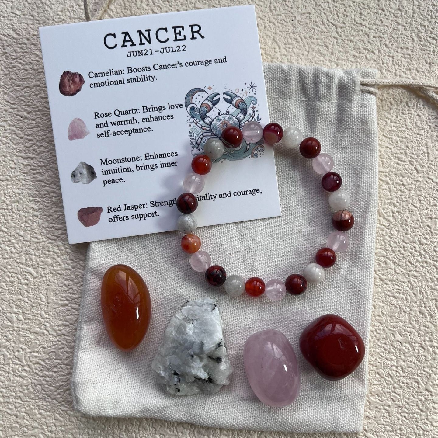 Cancer Birthstone Bracelet Set