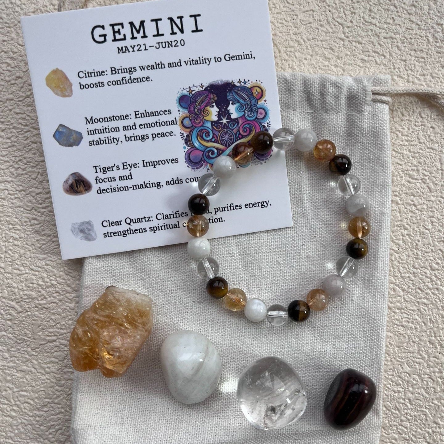 Gemini Birthstone Bracelet Set