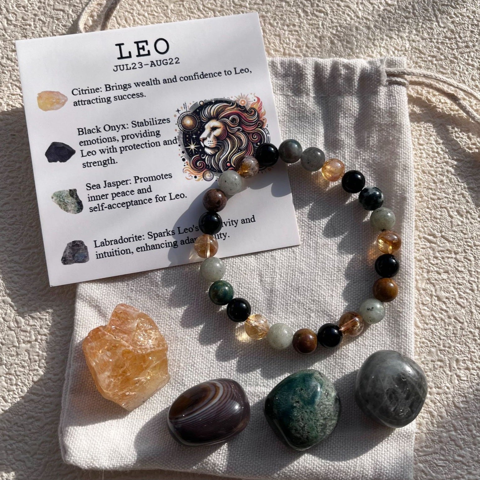 Leo Birthstone Bracelet Set