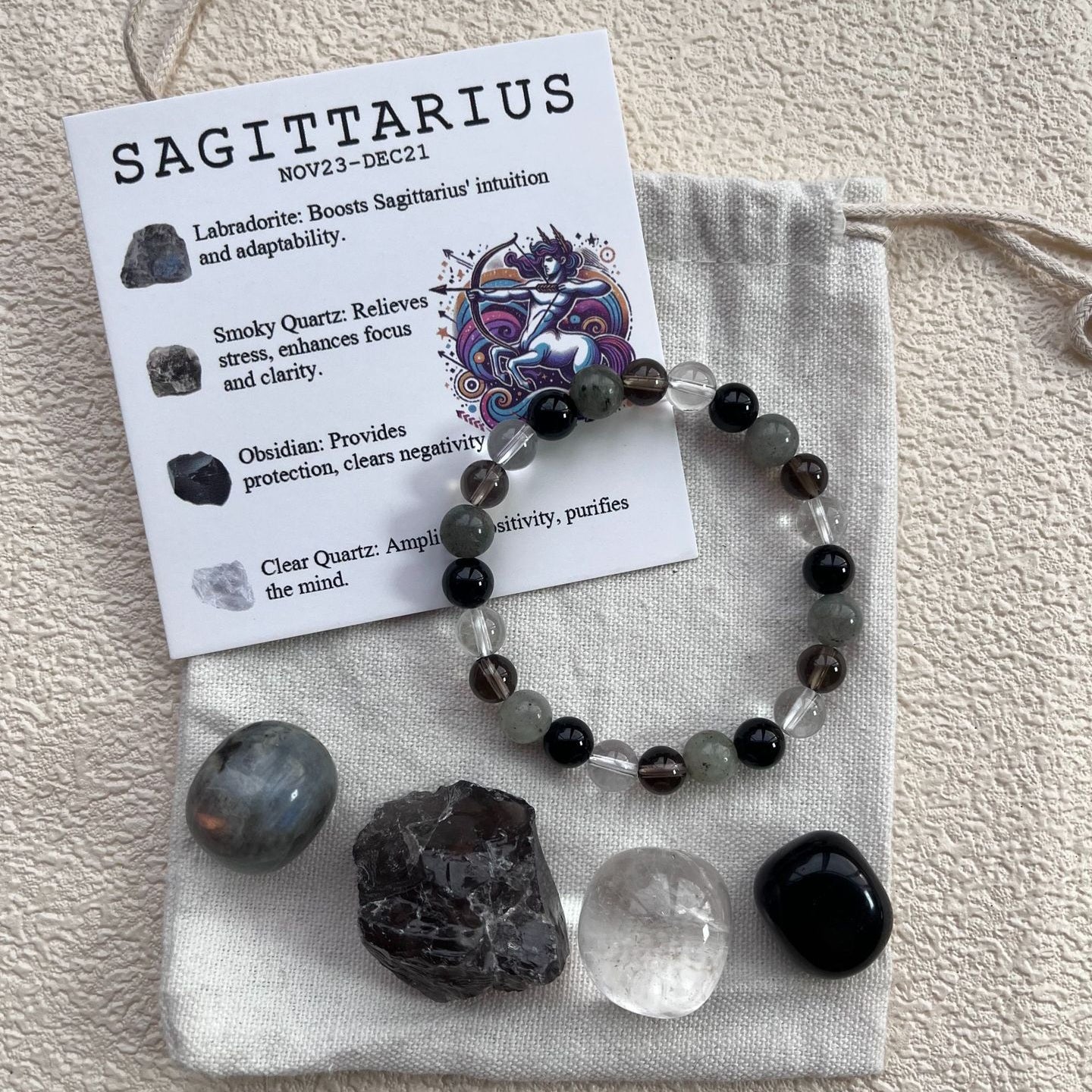 Sagittarius Birthstone Bracelet Set