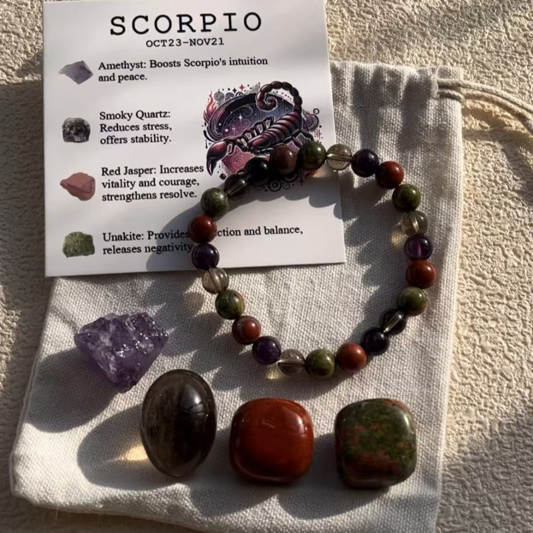 Scorpio Birthstone Bracelet Set