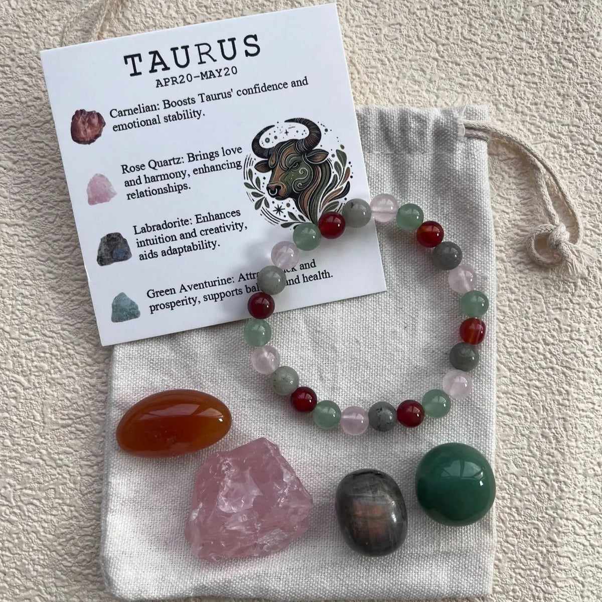 Taurus Birthstone Bracelet Set LumeChing - Online Good Luck Crystals Storehealing crystal bracelet